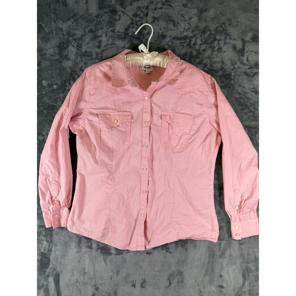 Wrangler Retro Women XXL Pink Western Button Up Shirt